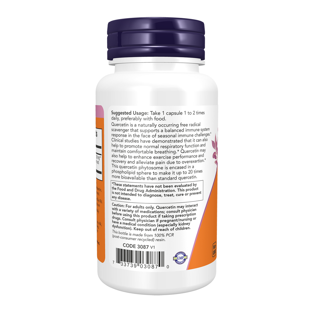 Now Foods Quercétine Phytosome - vue de gauche