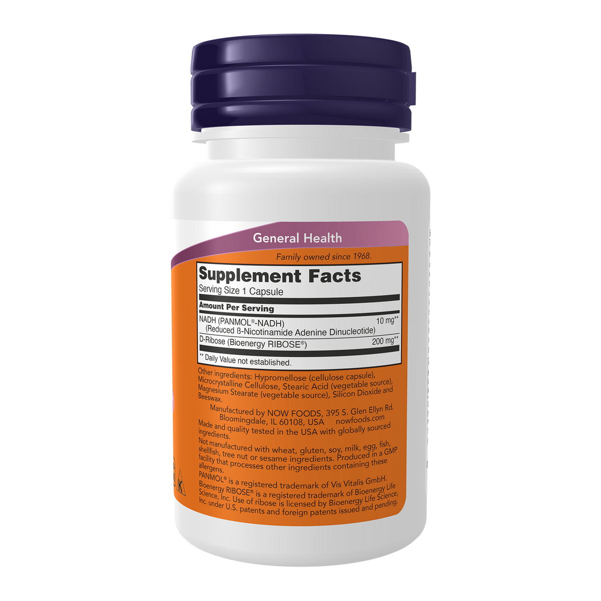 Now Foods NADH 10 mg - vue de droite
