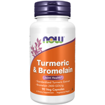 NOW Foods Curcuma et Broméline, 90 gélules végétales