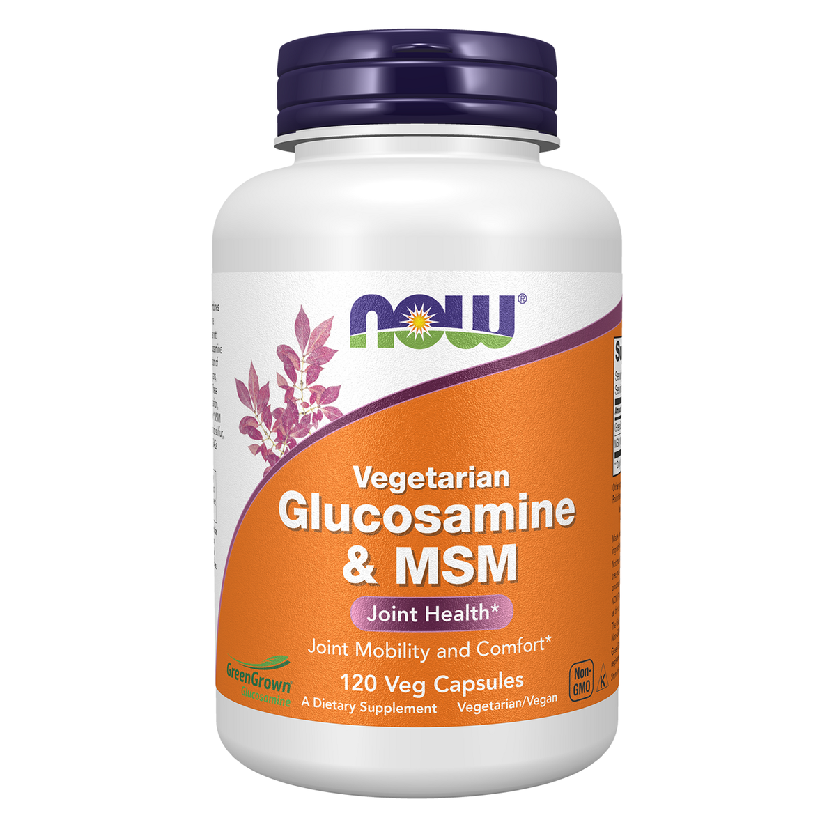 Now Foods Glucosamine & MSM végétarienne, flacon de 120 gélules végétales