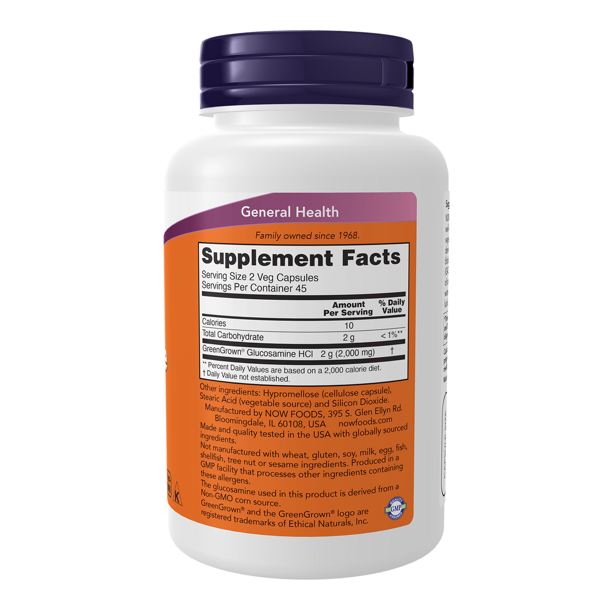 Now Foods Glucosamine 1000 végétarienne - vue de droite