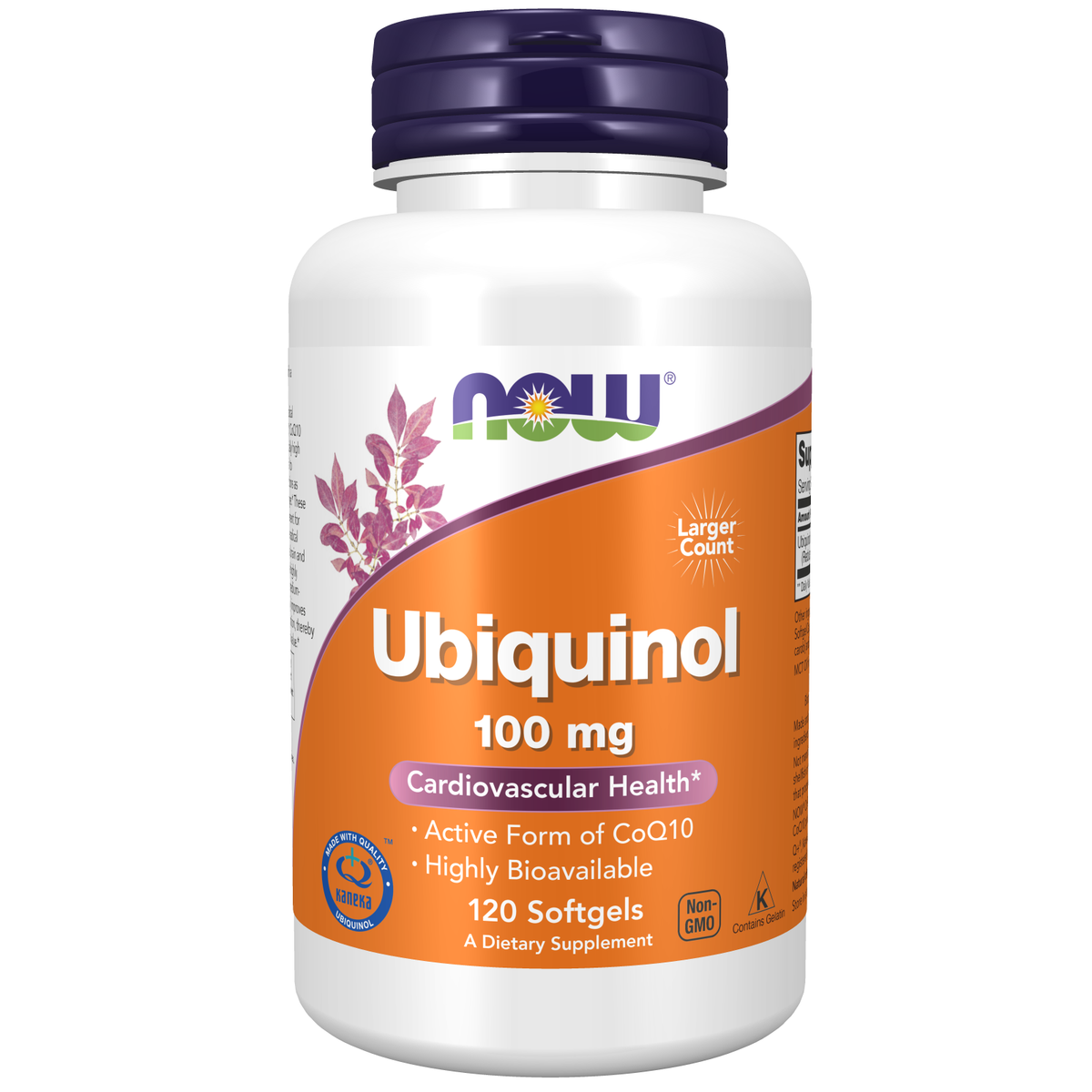 NOW Foods Ubiquinol 100 mg — Kaneka Ubiquinol™, Forme Réduite du CoQ10 — 120 capsules