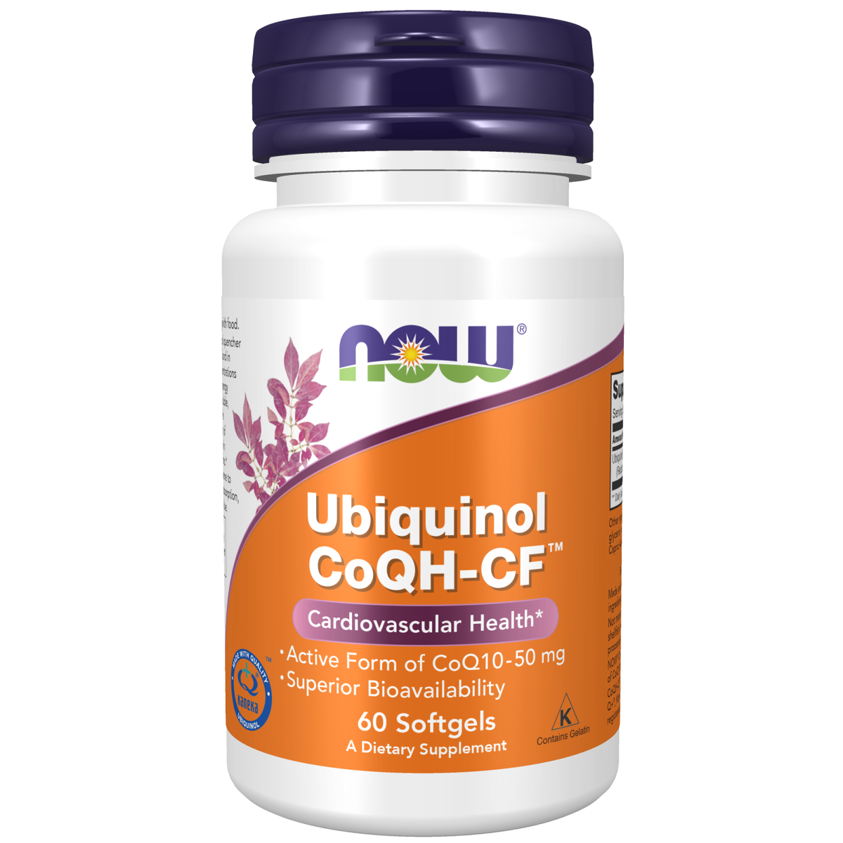 NOW Foods Ubiquinol CoQH-CF 50 mg, 60 capsules molles