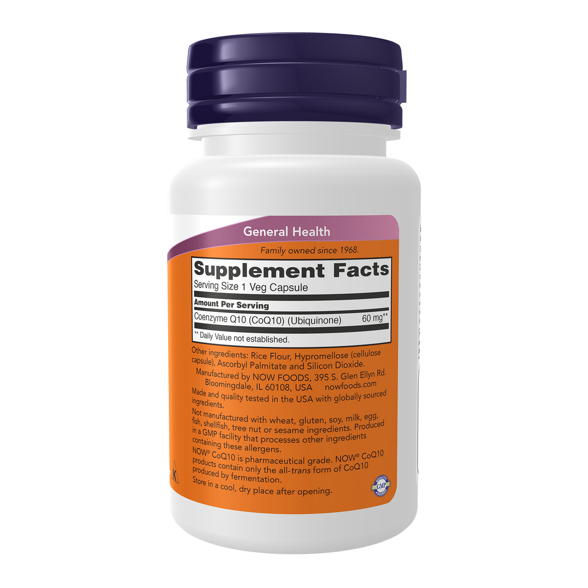 Now Foods CoQ10 60 mg végétal - vue de droite