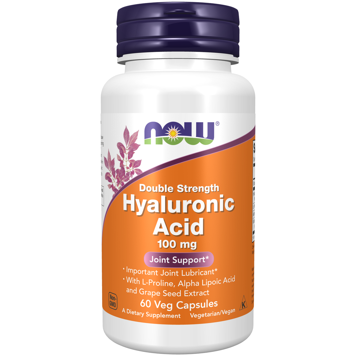 NOW Foods Acide Hyaluronique 100 mg Double Strength, gélules végétales