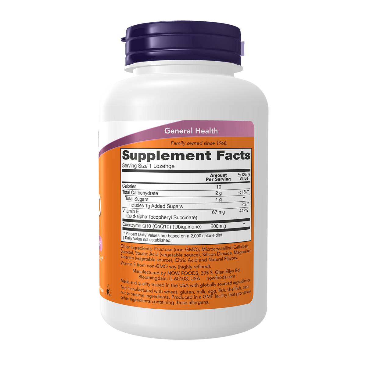 Now Foods Coenzyme Q10 200 mg à croquer - vue de droite