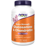 NOW Foods Glucosamine et Chondroïtine Extra Strength — 120 comprimés