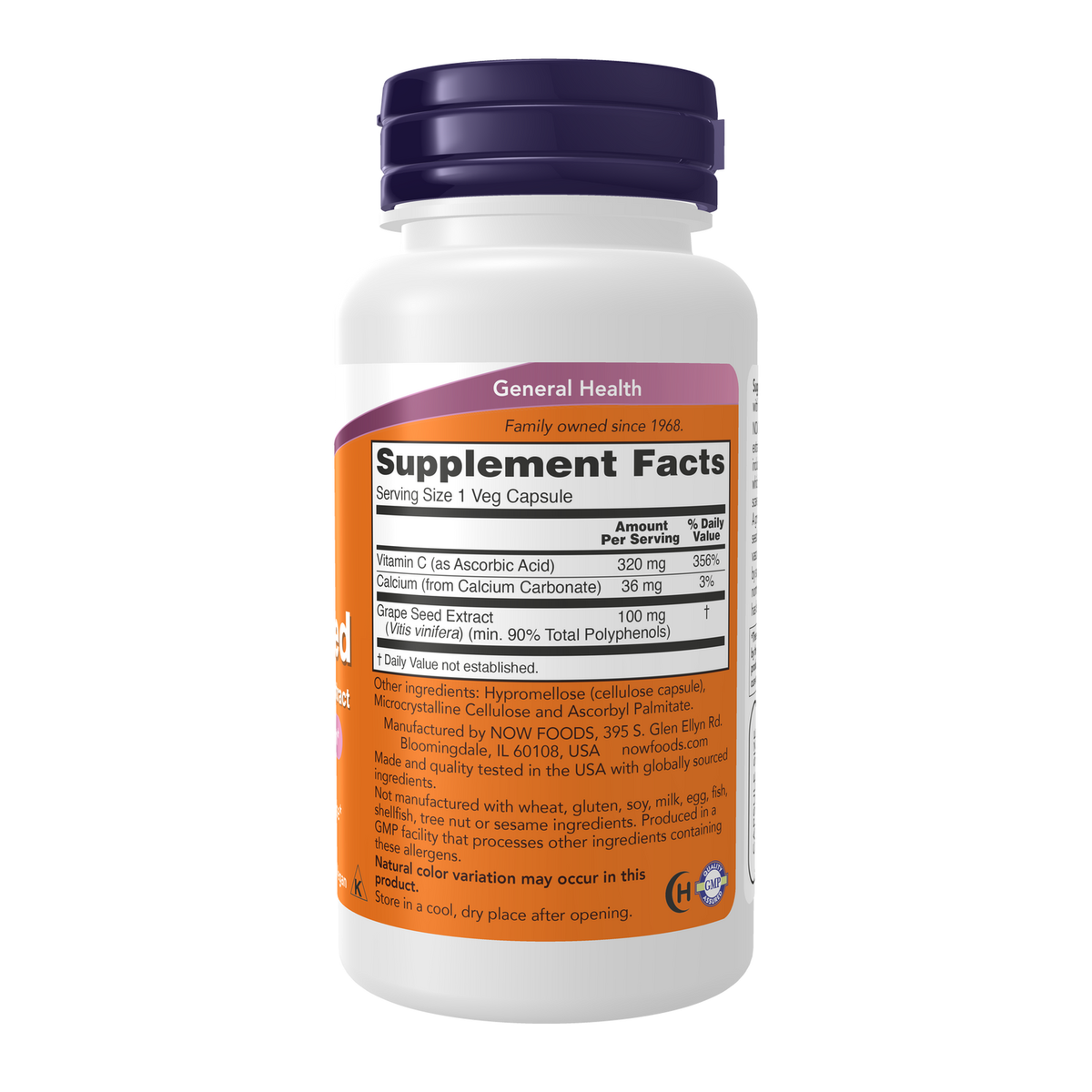 Now Foods Pépins de raisin 100 mg - vue de droite