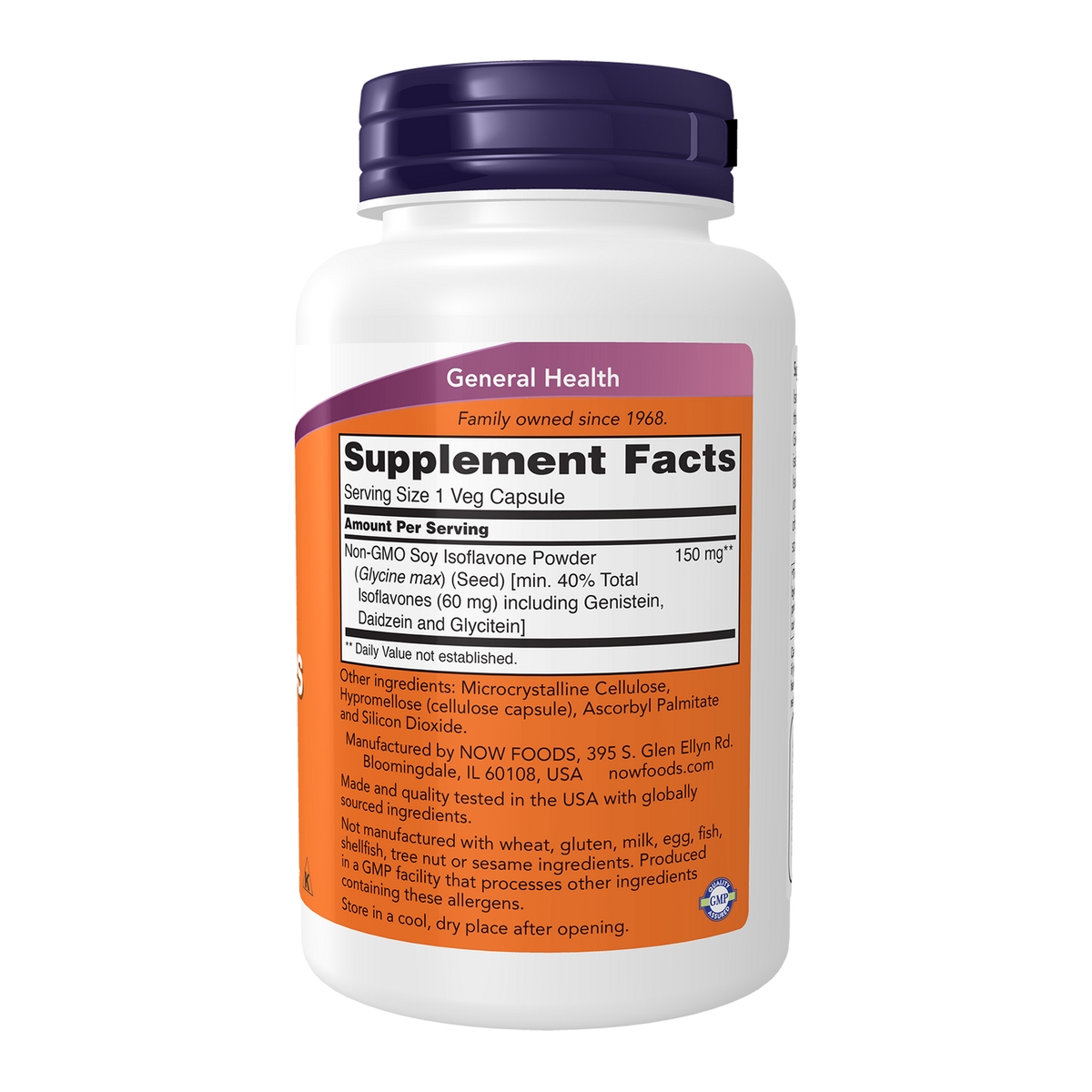 Now Foods Isoflavones de soja 60 mg - vue de droite