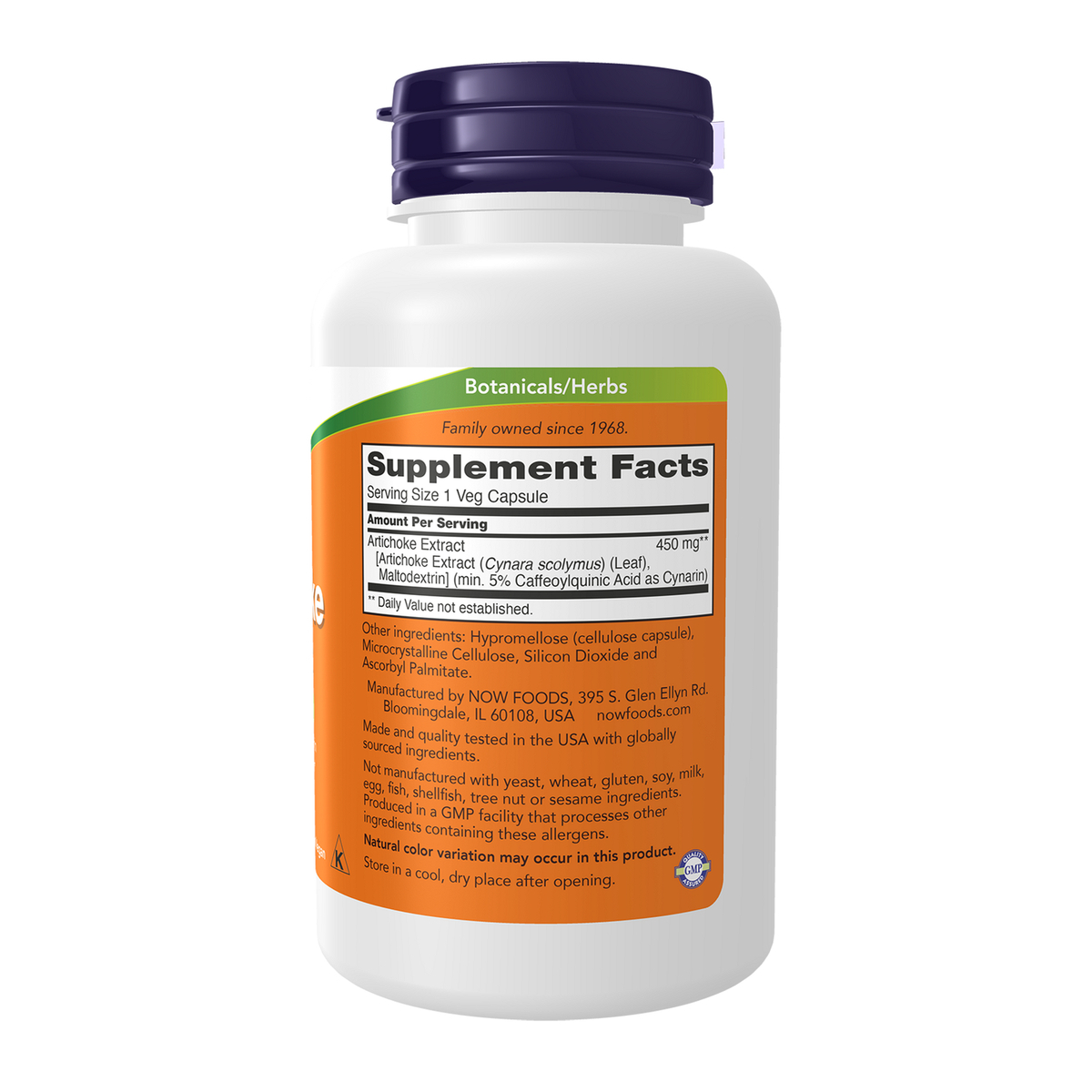 Now Foods Artichaut 450 mg - vue de droite