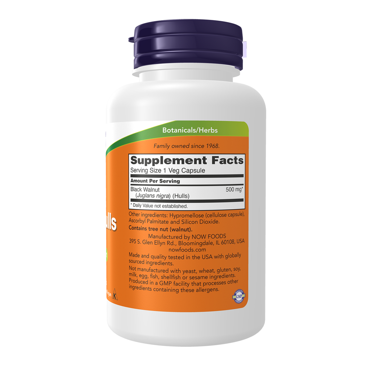 Now Foods Brou de noix noire 500 mg - vue de droite