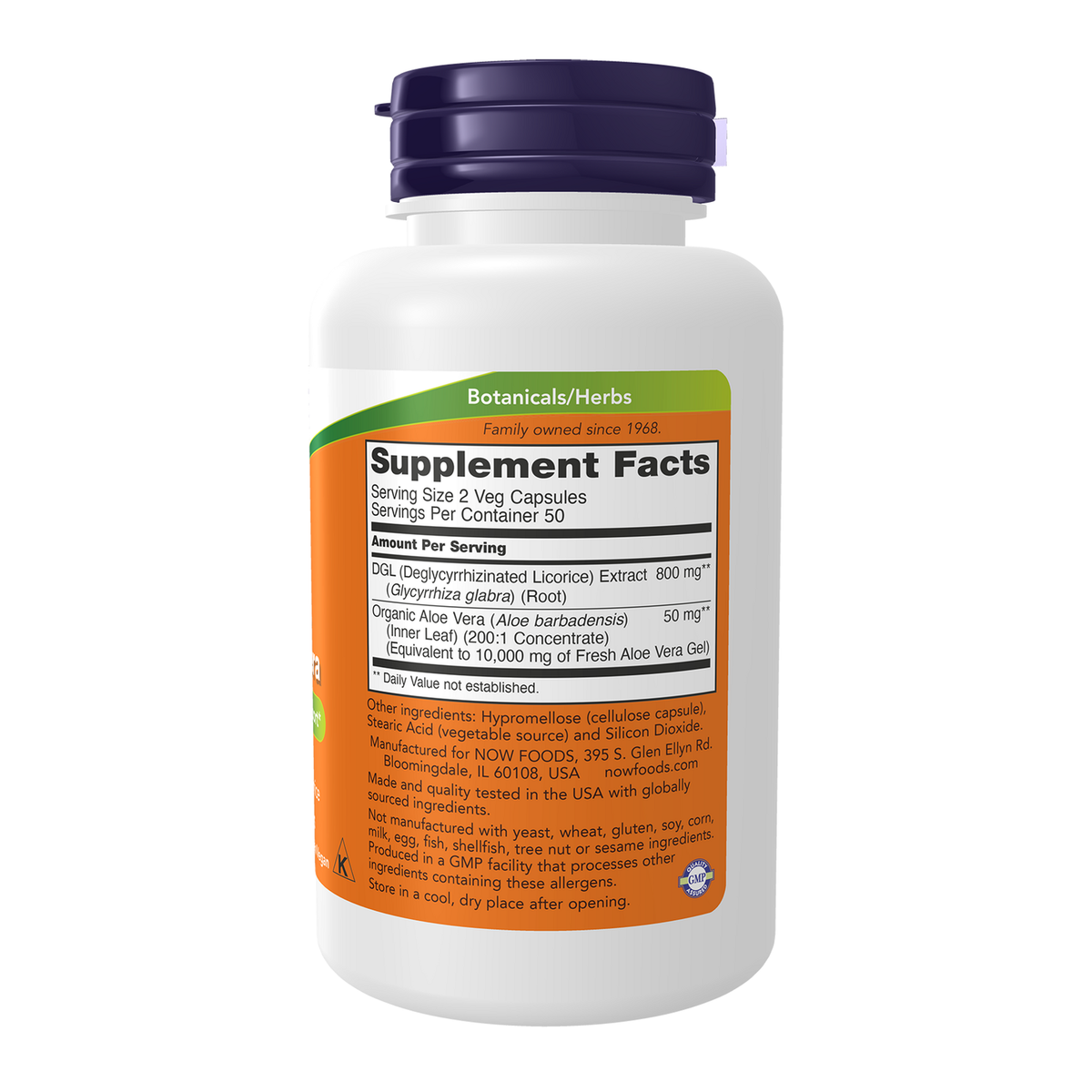 Now Foods DGL Réglisse Aloe Vera - vue de droite