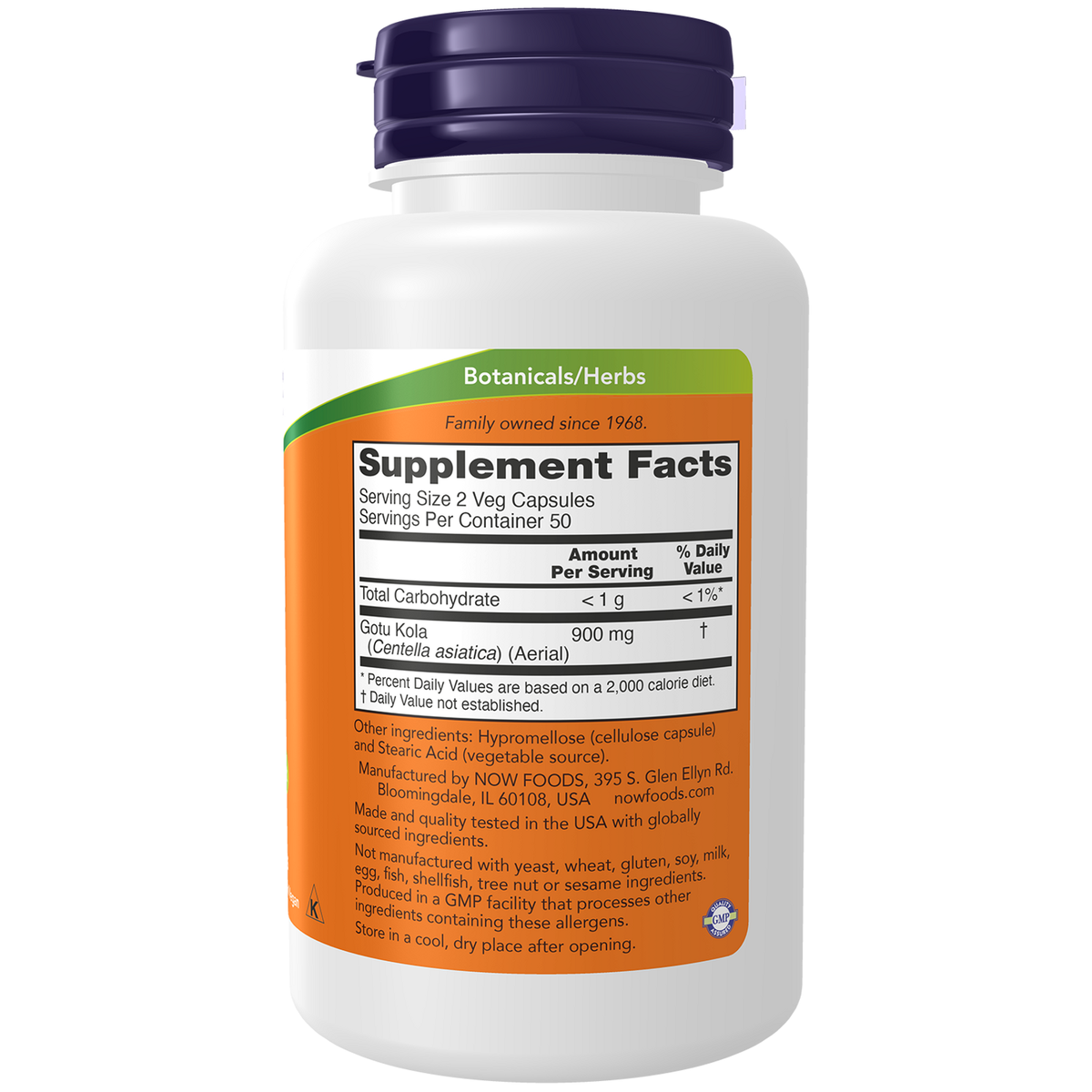 Now Foods Gotu Kola 450 mg - vue de droite