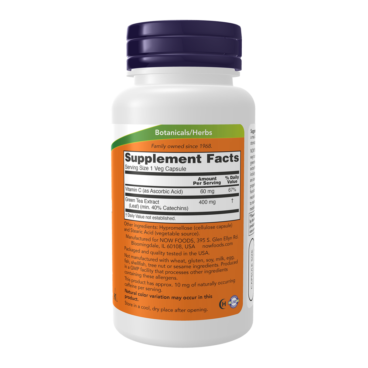 Now Foods Thé vert 400 mg - vue de droite