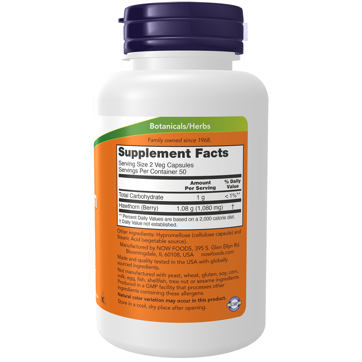 Now Foods Baies d'aubépine 540 mg - vue de droite