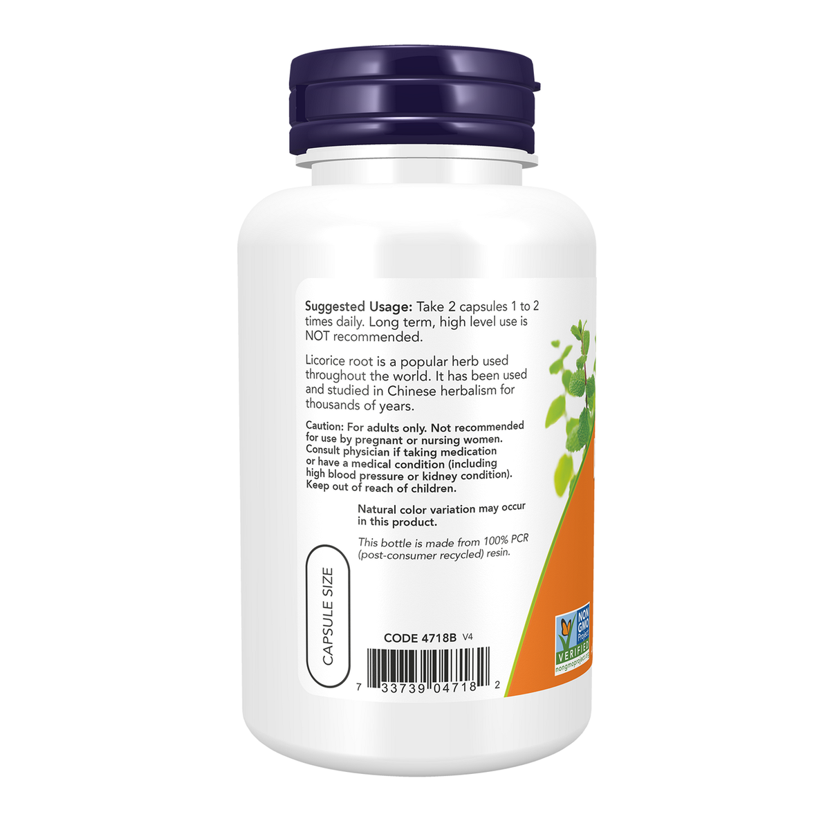 Now Foods Réglisse 450 mg - vue de gauche