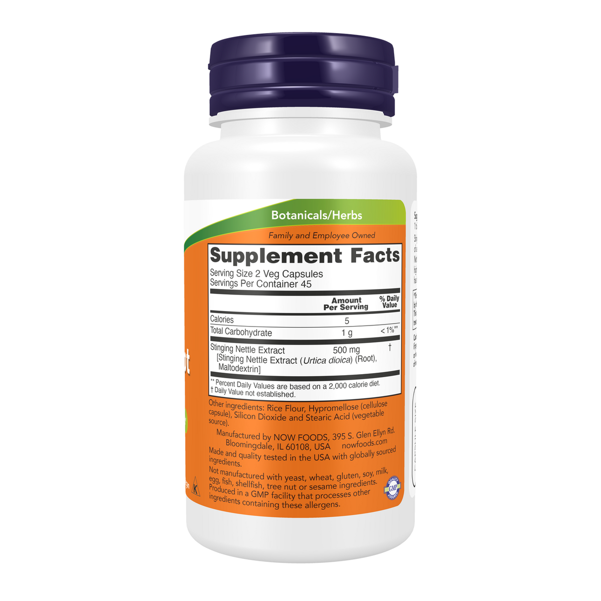 Now Foods Extrait de racine d'ortie 250 mg - vue de droite