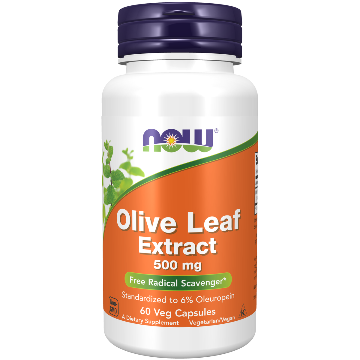 Now Foods Extrait de feuille d'olivier 500 mg