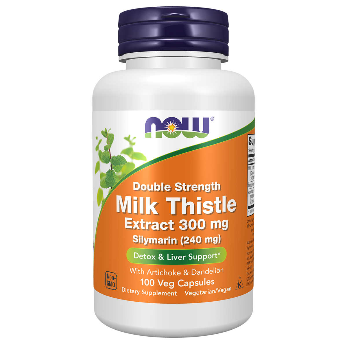 NOW Foods Chardon-Marie 300 mg avec Artichaut et Pissenlit — 100 gélules