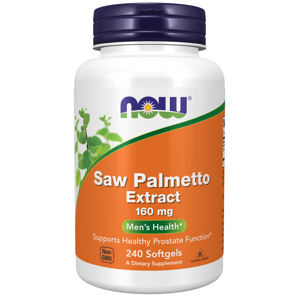 NOW Foods Extrait de Palmier Nain 160 mg — Titré 85 % Acides Gras — 240 capsules