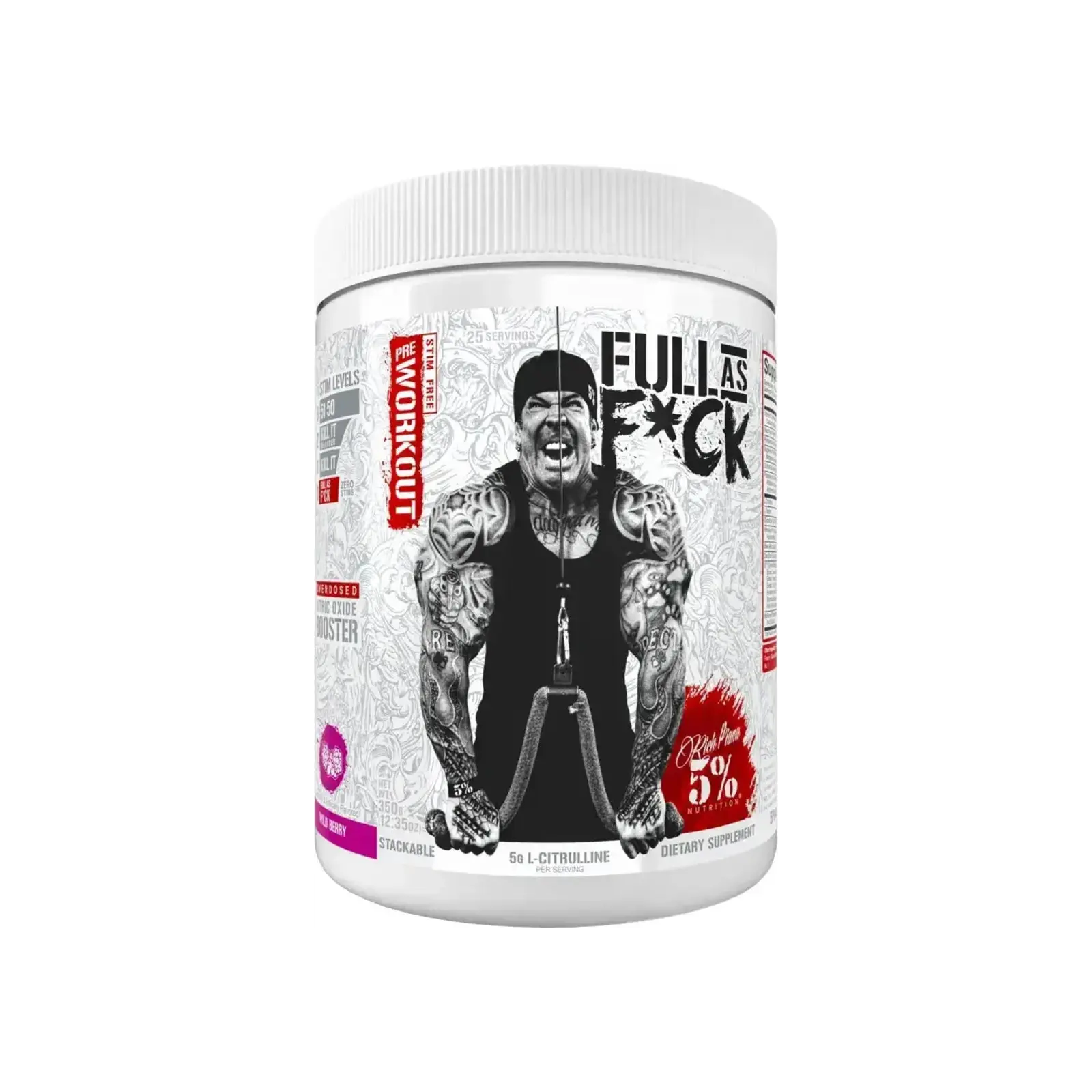 5% Nutrition Rich Piana FULL AF - intense pump pre-workout