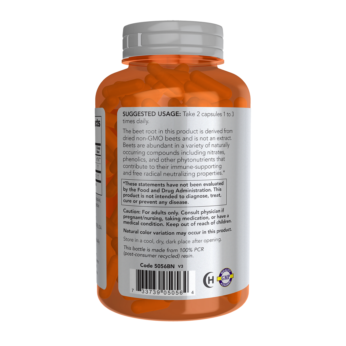 Now Foods Betterave 180 gélules - vue de gauche