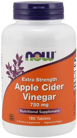 Apple Cider Vinegar, 750mg Extra Strength - 180 tablets NOW FOODS