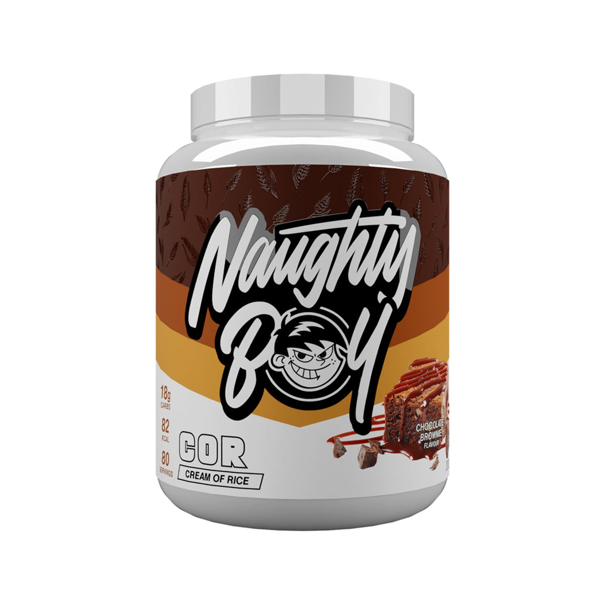 Sachet de 2 kg Naughty Boy Cream of Rice goût Chocolate Brownie, crème de riz
