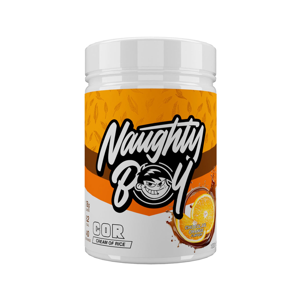 Sachet de 1 kg Naughty Boy Cream of Rice goût Chocolate Orange, crème de riz