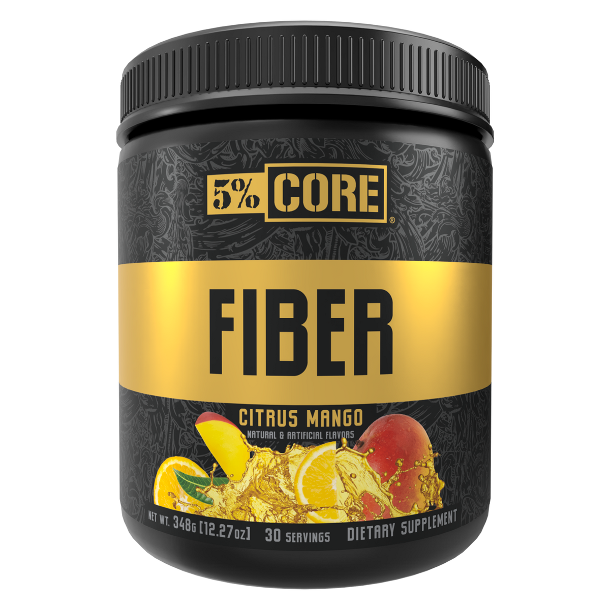 Pot de 5% Nutrition Fiber, fibres en poudre goût Citrus Mango