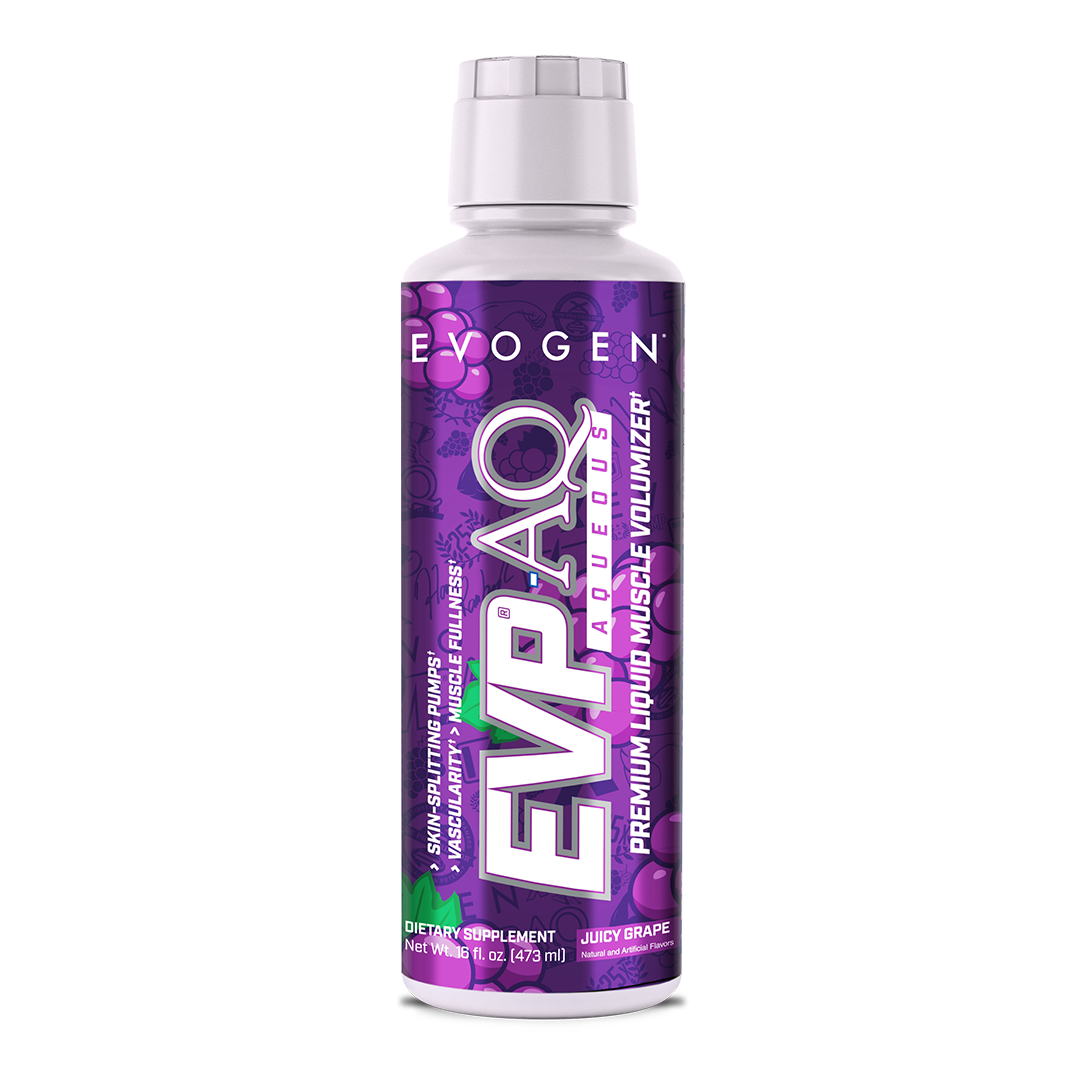 Bouteille d'Evogen EVP AQ, glycérol liquide, saveur Juicy Grape
