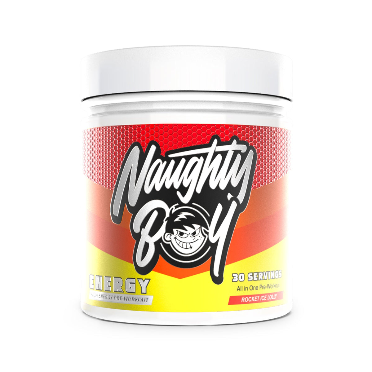 Pot de 390 g Naughty Boy Energy goût Rocket Ice Lolly, pré-entraînement