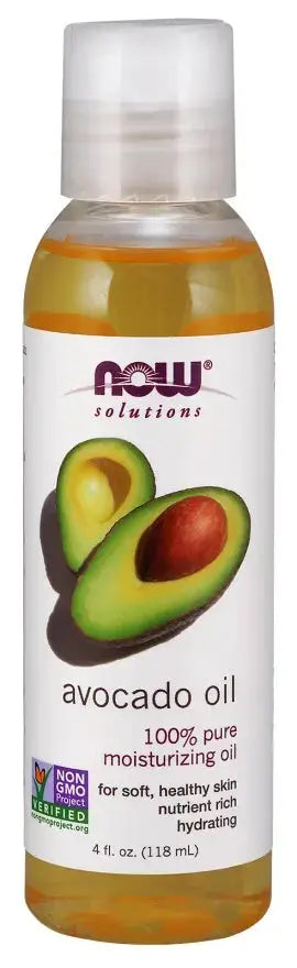 Huile d'avocat 100% naturelle pour usage alimentaire et cosmétique, qualité premium NOW FOODS