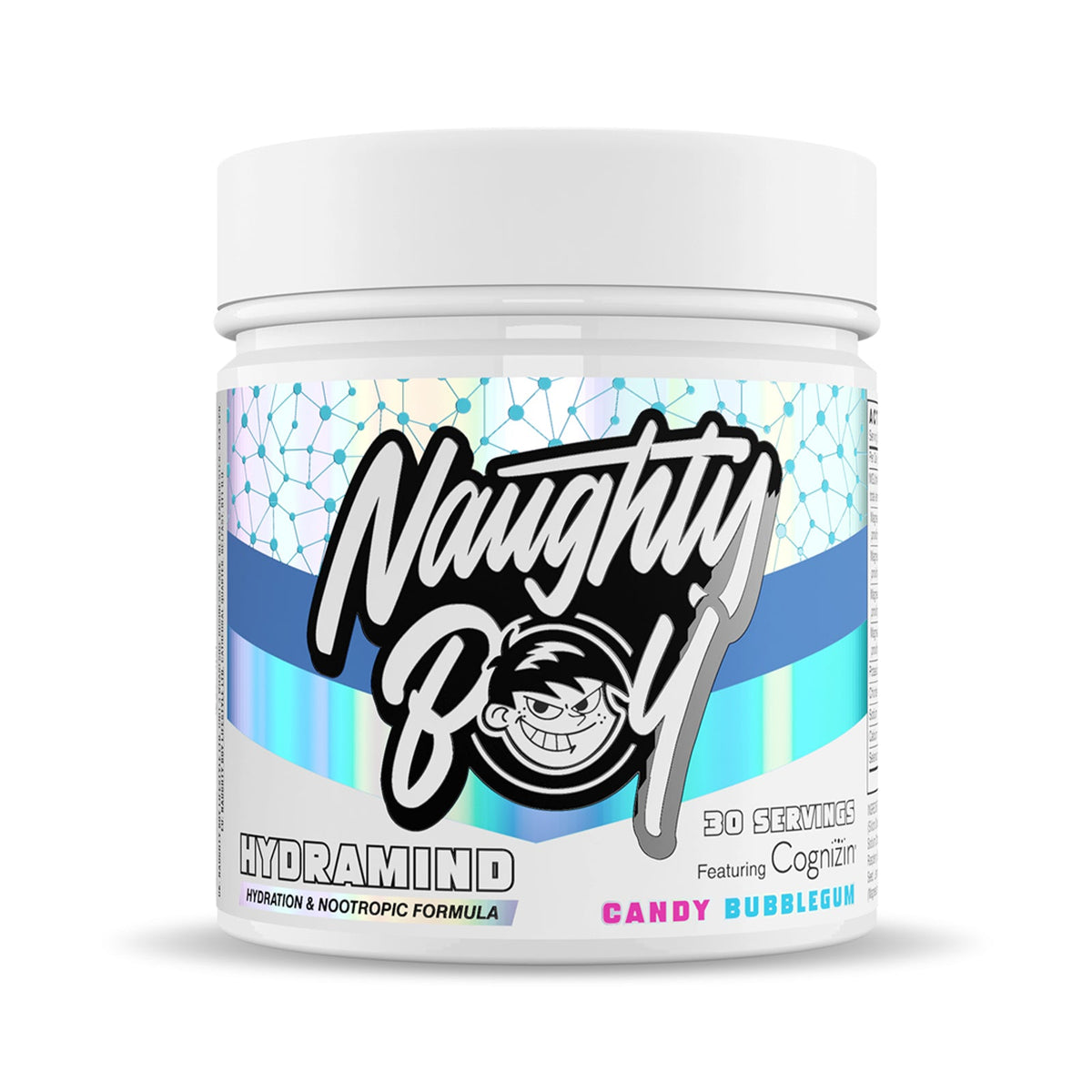 Pot de Naughty Boy Hydramind goût Candy Bubblegum, électrolytes et focus