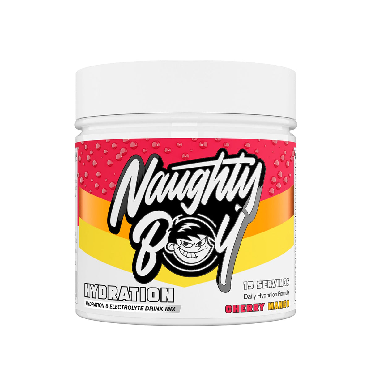 Pot de 127 g Naughty Boy Hydration goût Cherry Mango, boisson aux électrolytes