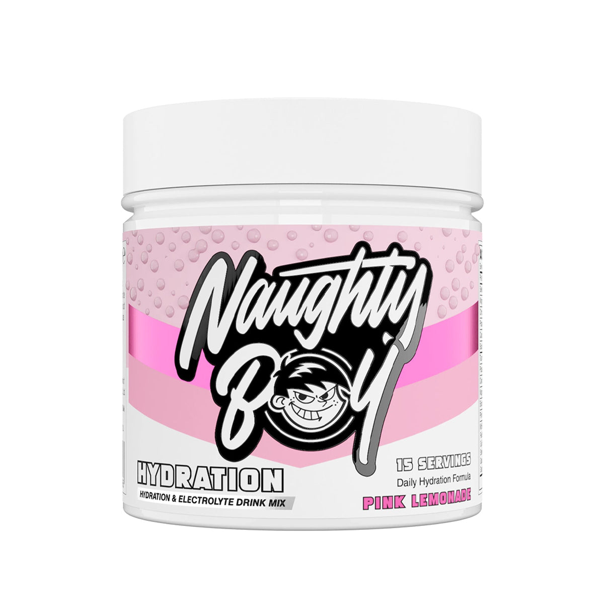Pot de 127 g Naughty Boy Hydration goût Pink Lemonade, boisson aux électrolytes