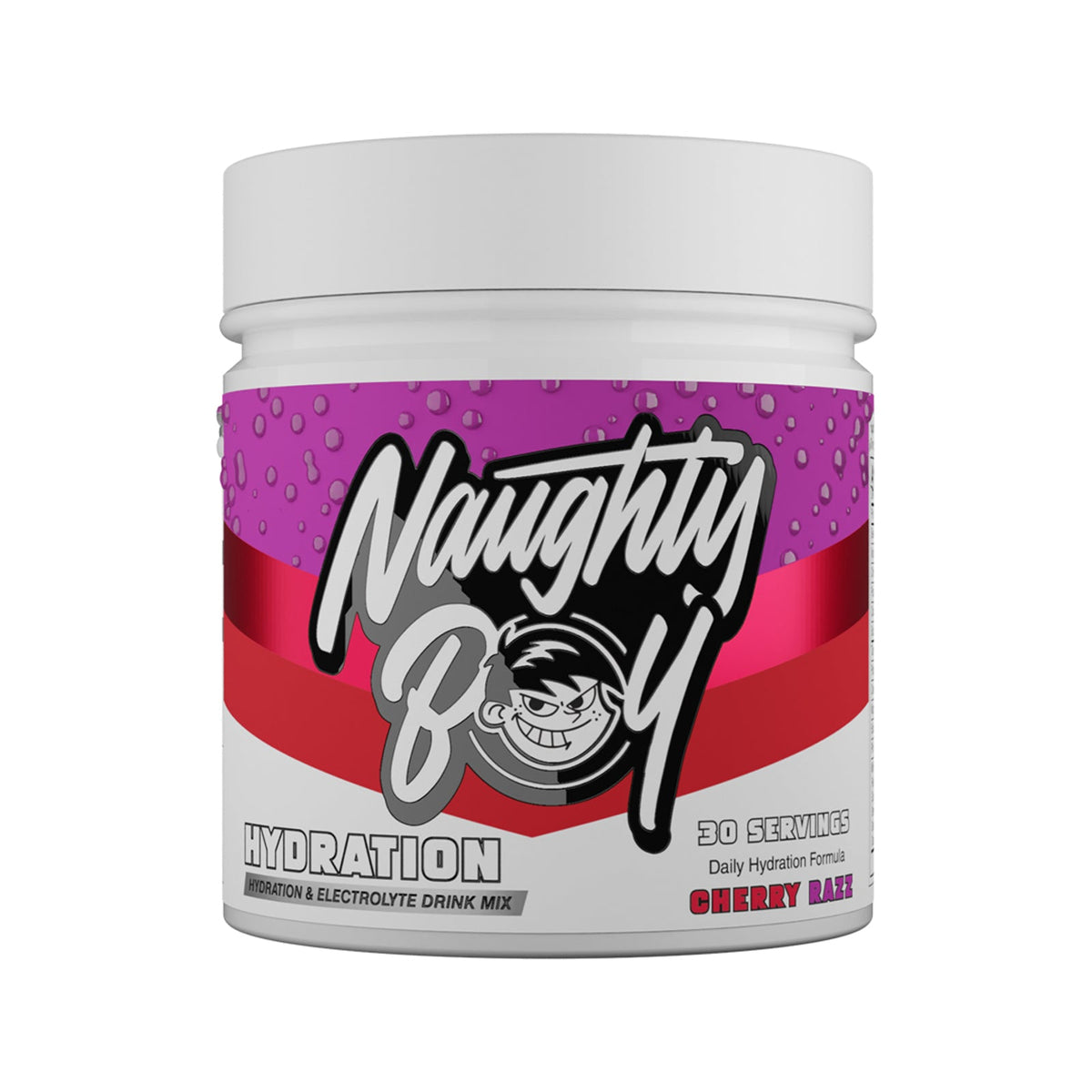 Pot de 255 g Naughty Boy Hydration goût Cherry Razz, boisson aux électrolytes