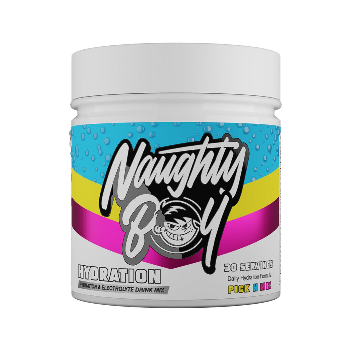 Pot de 255 g Naughty Boy Hydration goût Pick N Mix, boisson aux électrolytes