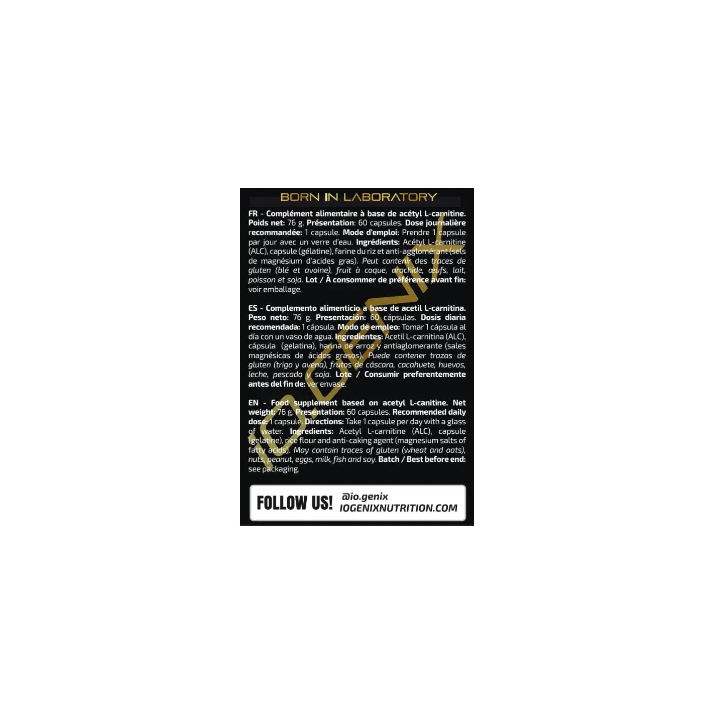 IO Genix ALC1000 - Acetyl L-Carnitine 1000mg IO.GENIX