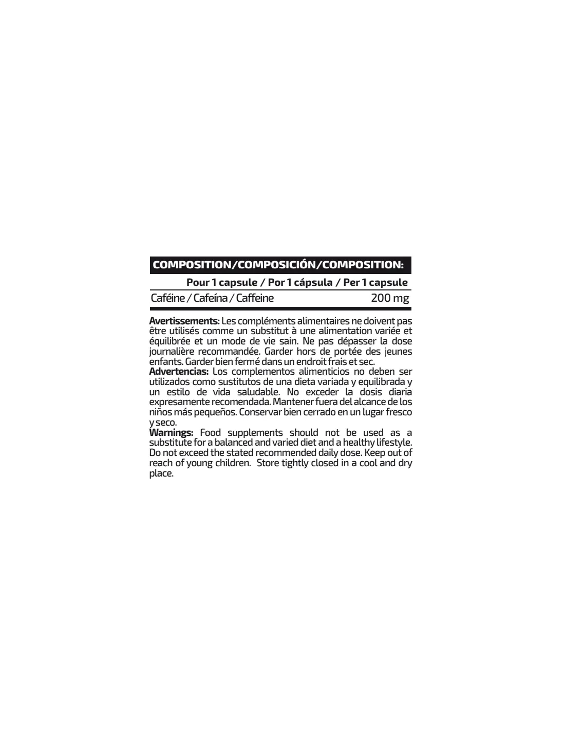 IO Genix Caffeine 200 Stimulant Énergie - Performance Mentale IO.GENIX