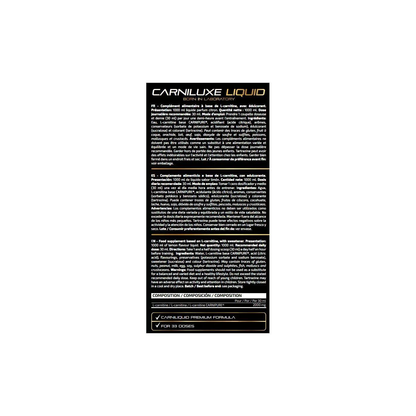 IO Genix Carniluxe Liquid - L-Carnitine Format Liquide IO.GENIX