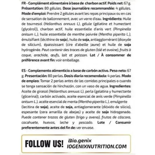 IO Genix Charbon Actif - Digestion Confort Intestinal IO.GENIX