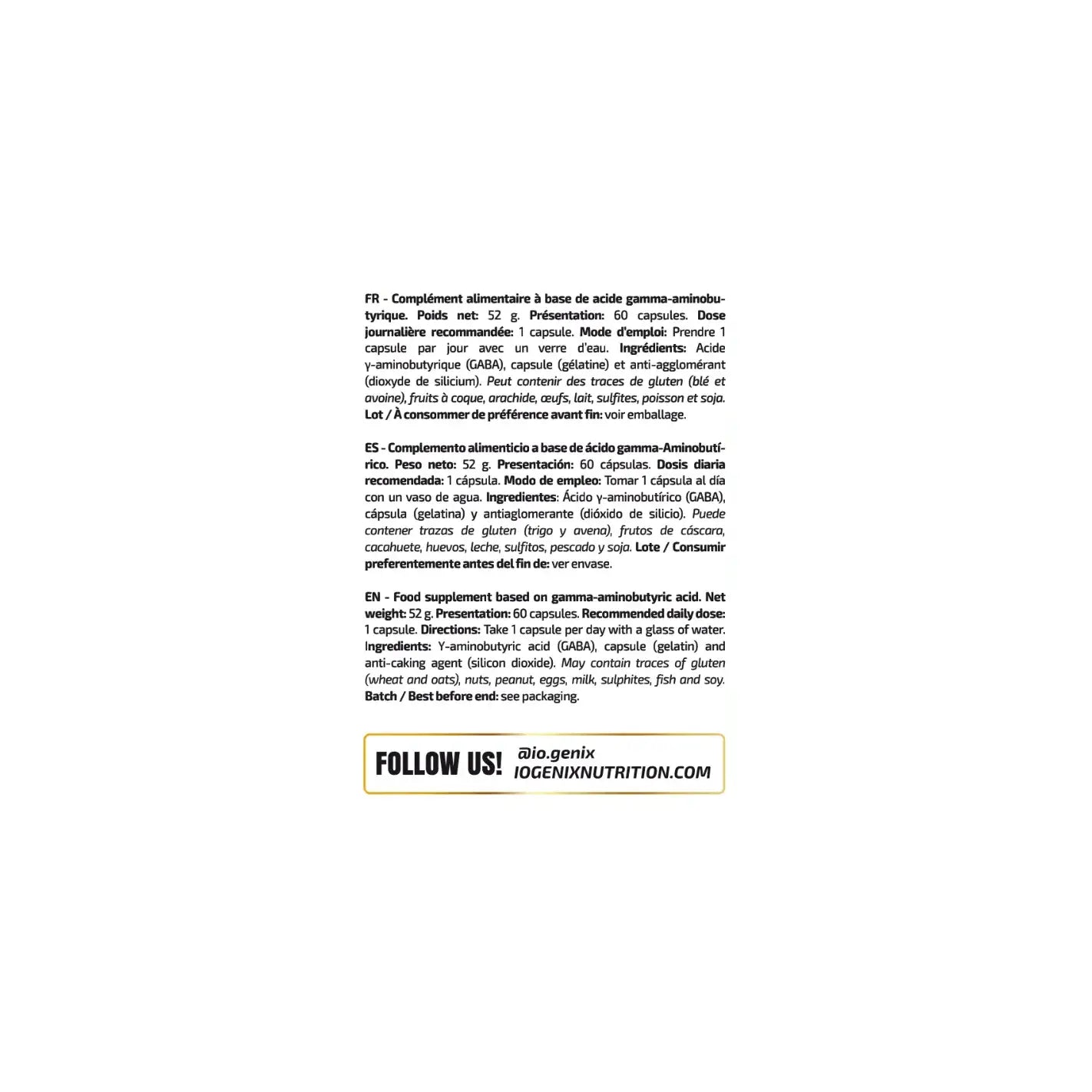 IO Genix GABA Professional - Complexe Relaxation Équilibre Mental IO.GENIX