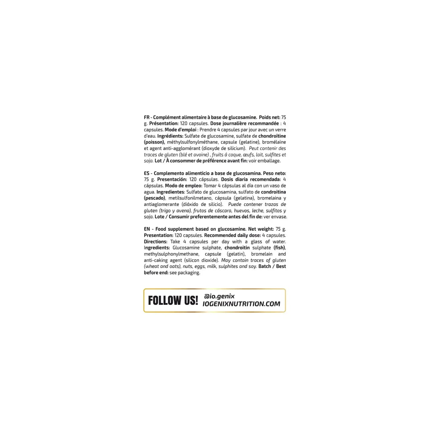 IO Genix Glucosamine Complex - Glucosamine Chondroïtine MSM IO.GENIX