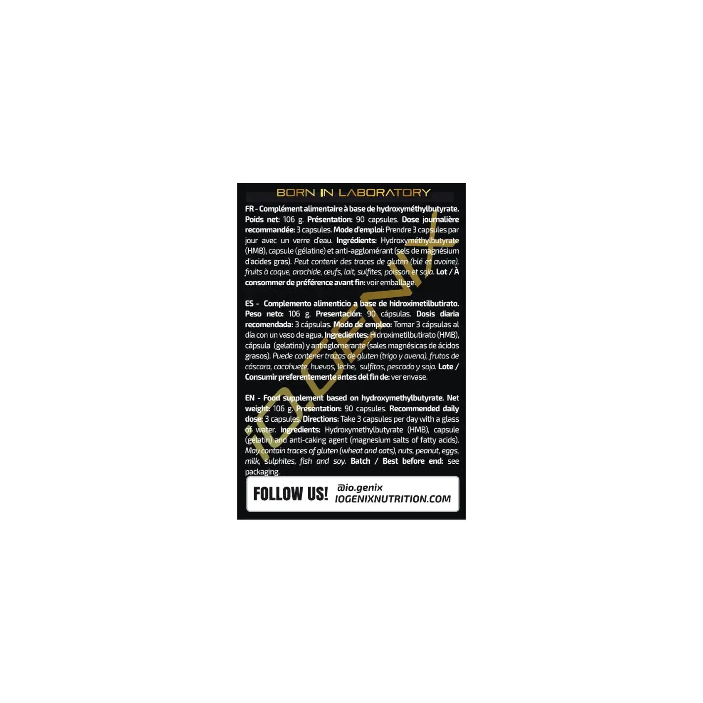 IO Genix HMB Anticatabolique - Synthèse Protéique Musculaire IO.GENIX