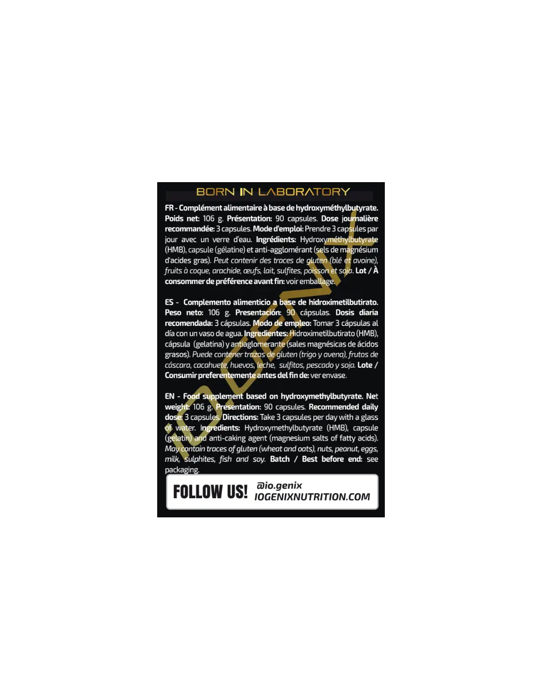 IO Genix HMB Anticatabolique - Synthèse Protéique Musculaire IO.GENIX