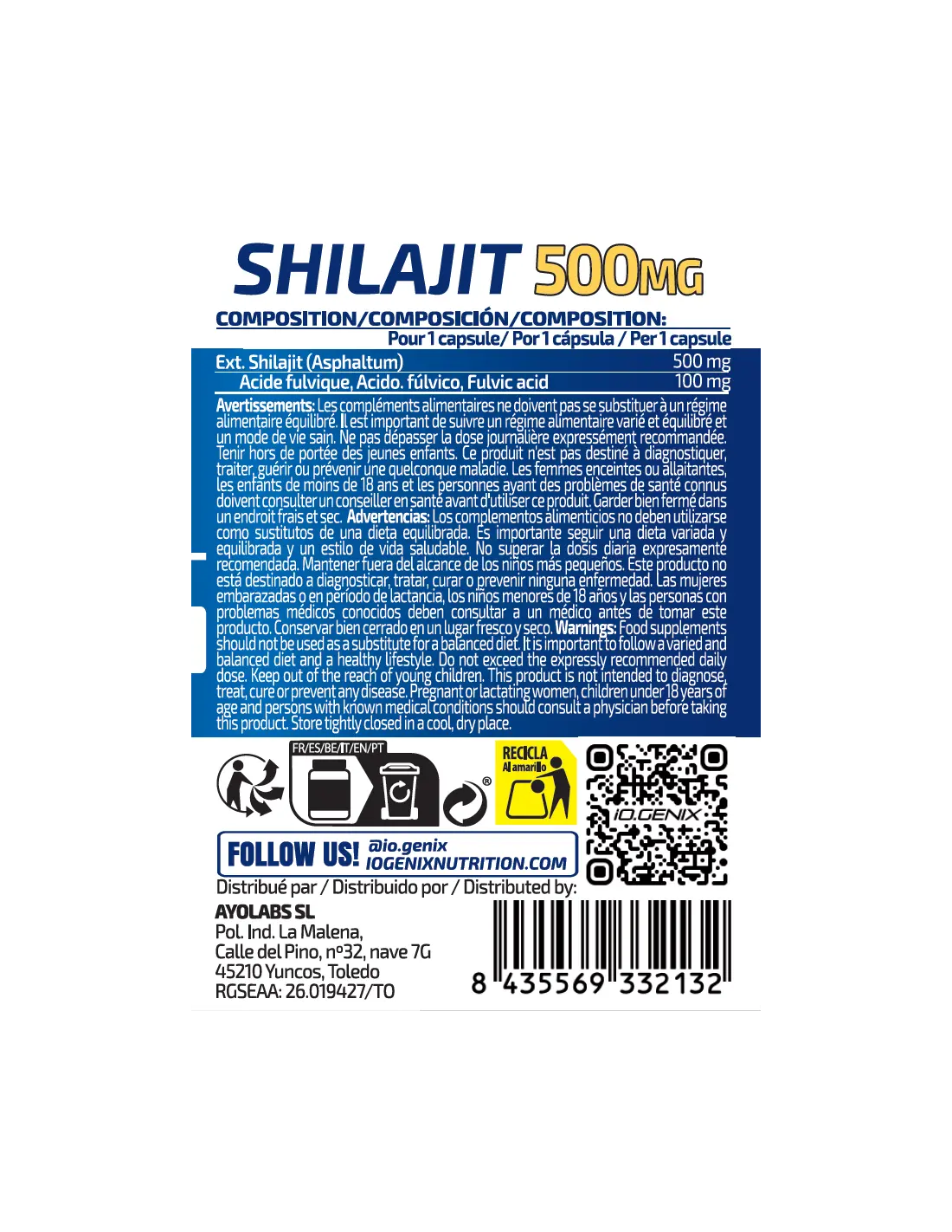 IO.Genix SHILAJIT 500mg KISS NUTRITION