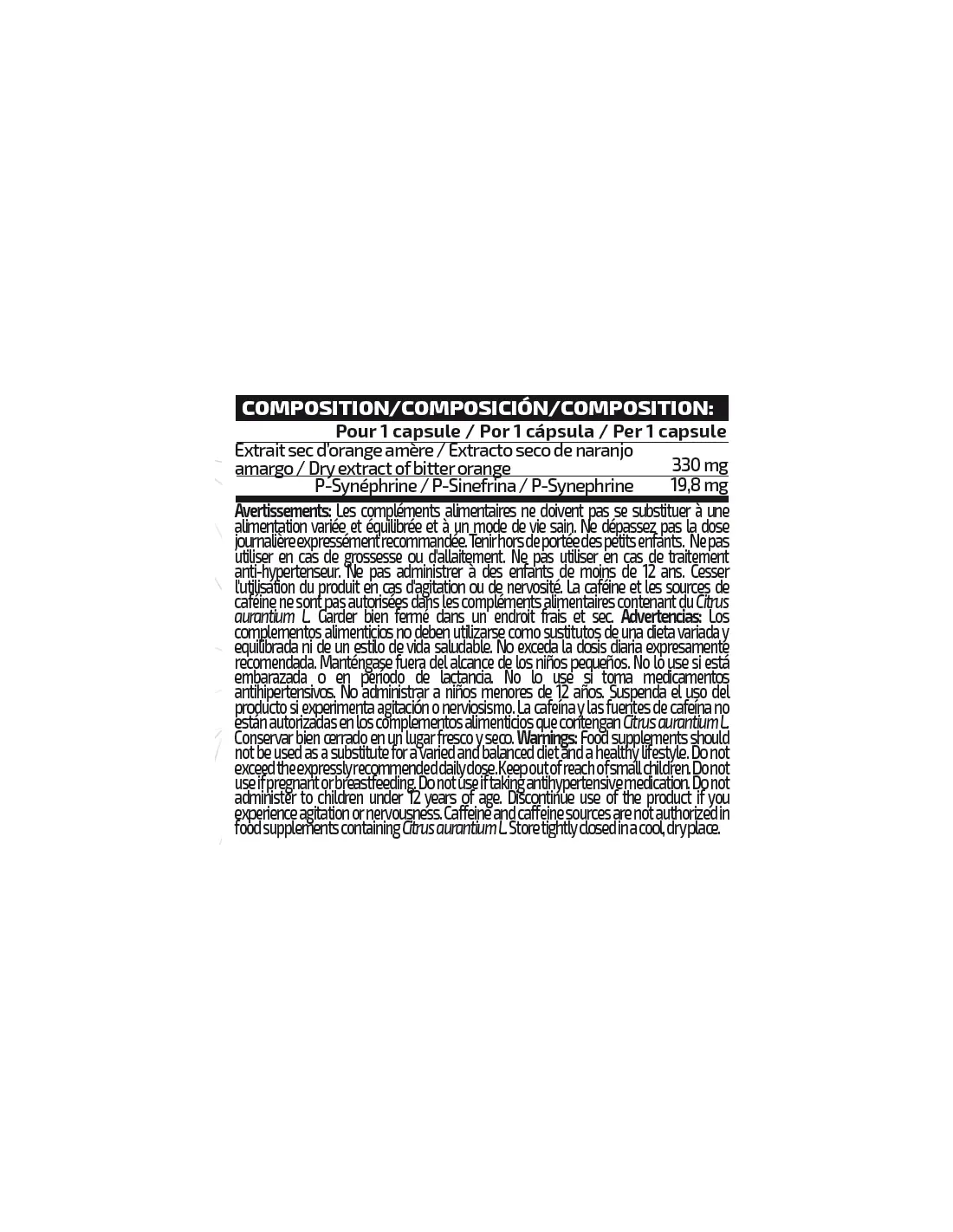 IO Genix Synephrine - Extrait Orange Amère Perte Poids KISS NUTRITION