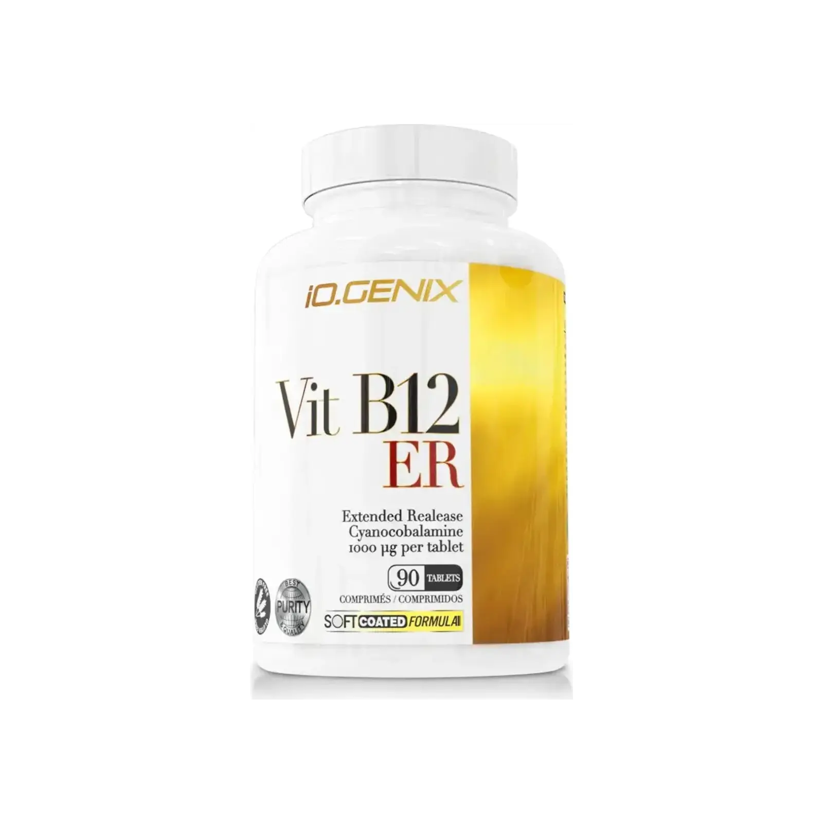 IO Genix Vitamine B12 1000 µg ER, libération prolongée végane pour l'énergie