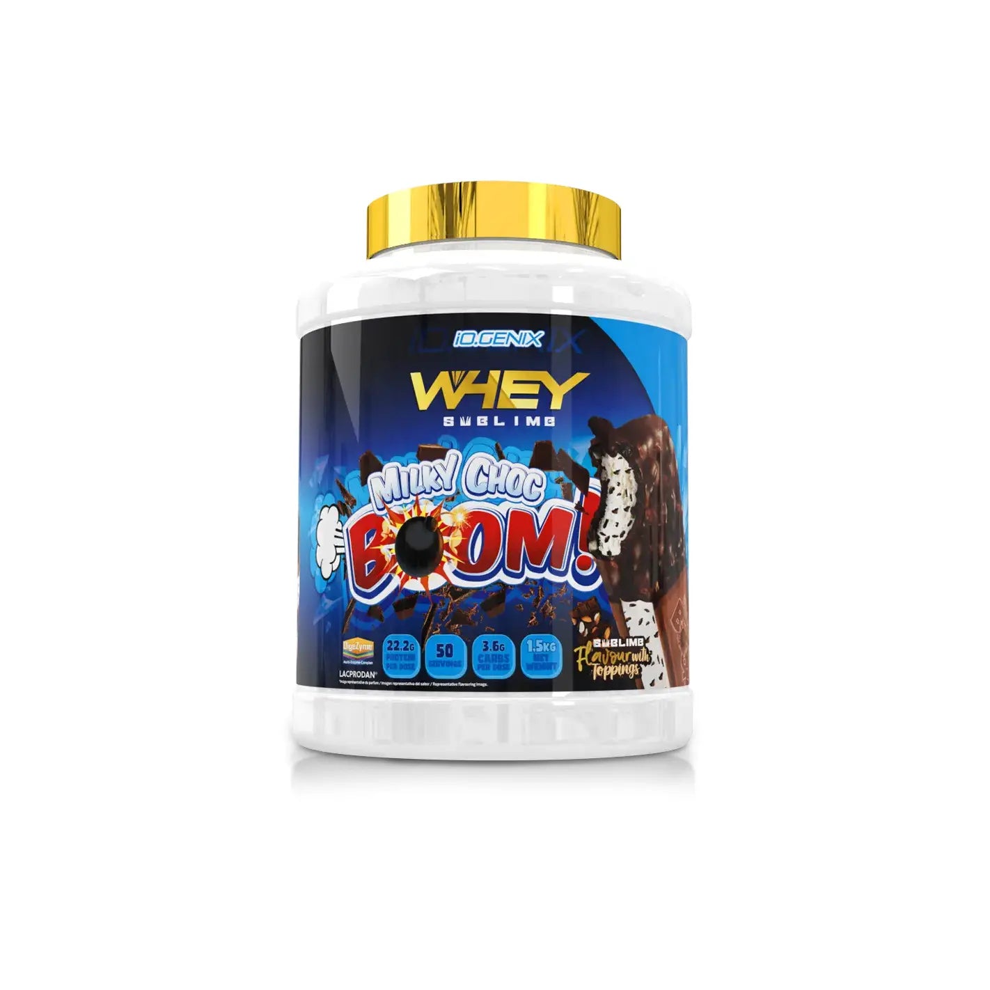 IO Genix Whey Sublime 1.5kg - Protéine de Lactosérum Premium & Digezyme IO.GENIX